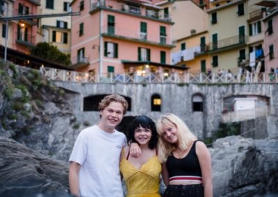Students posing for a picture in Italy