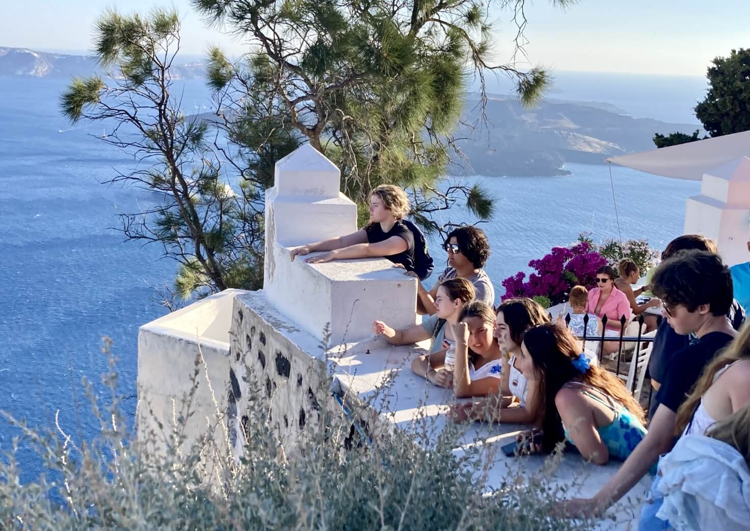 Group of students overlooking water on greece and italy program