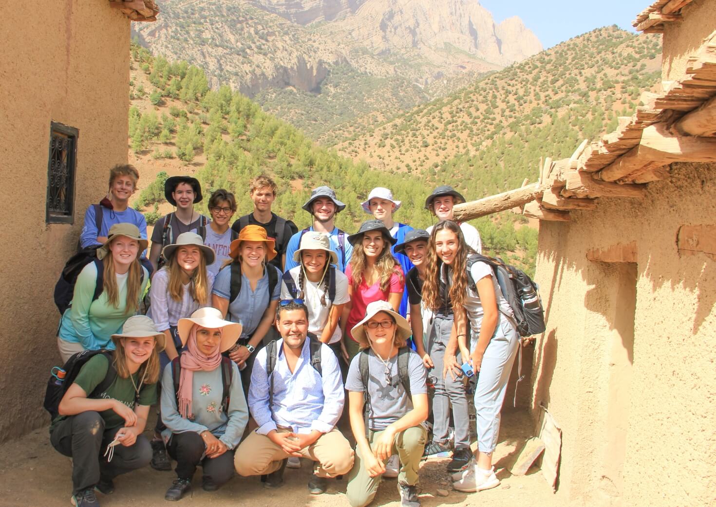 Three students smiling on greece and italy program