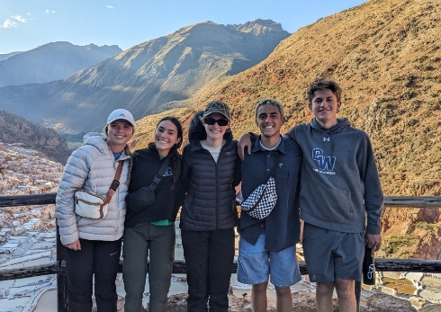 Group of students overlooking water on greece and italy program